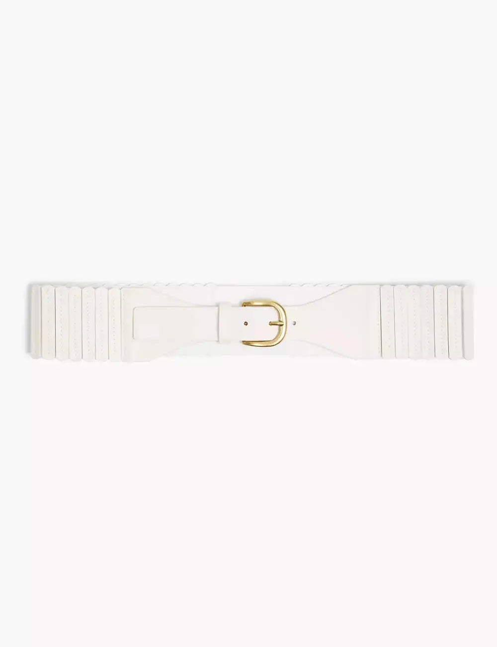 Faux-Leather Stretch Accordion Belt