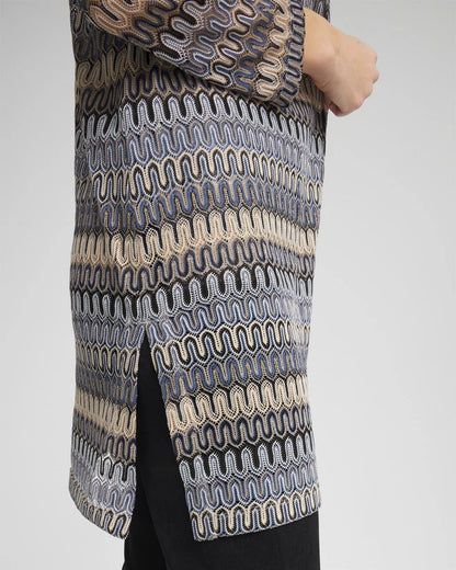 TravelersTM Knit Chevron Open-Front Cardigan
