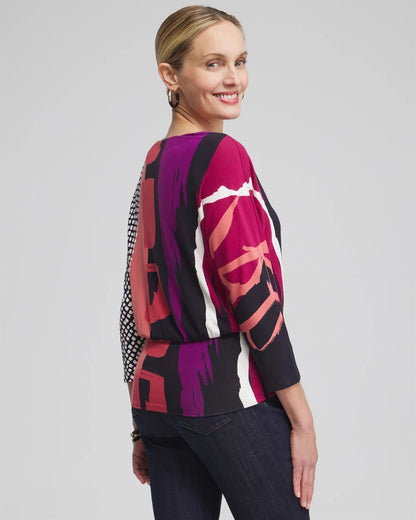 Touch of CoolTM Abstract Banded Hem Tee