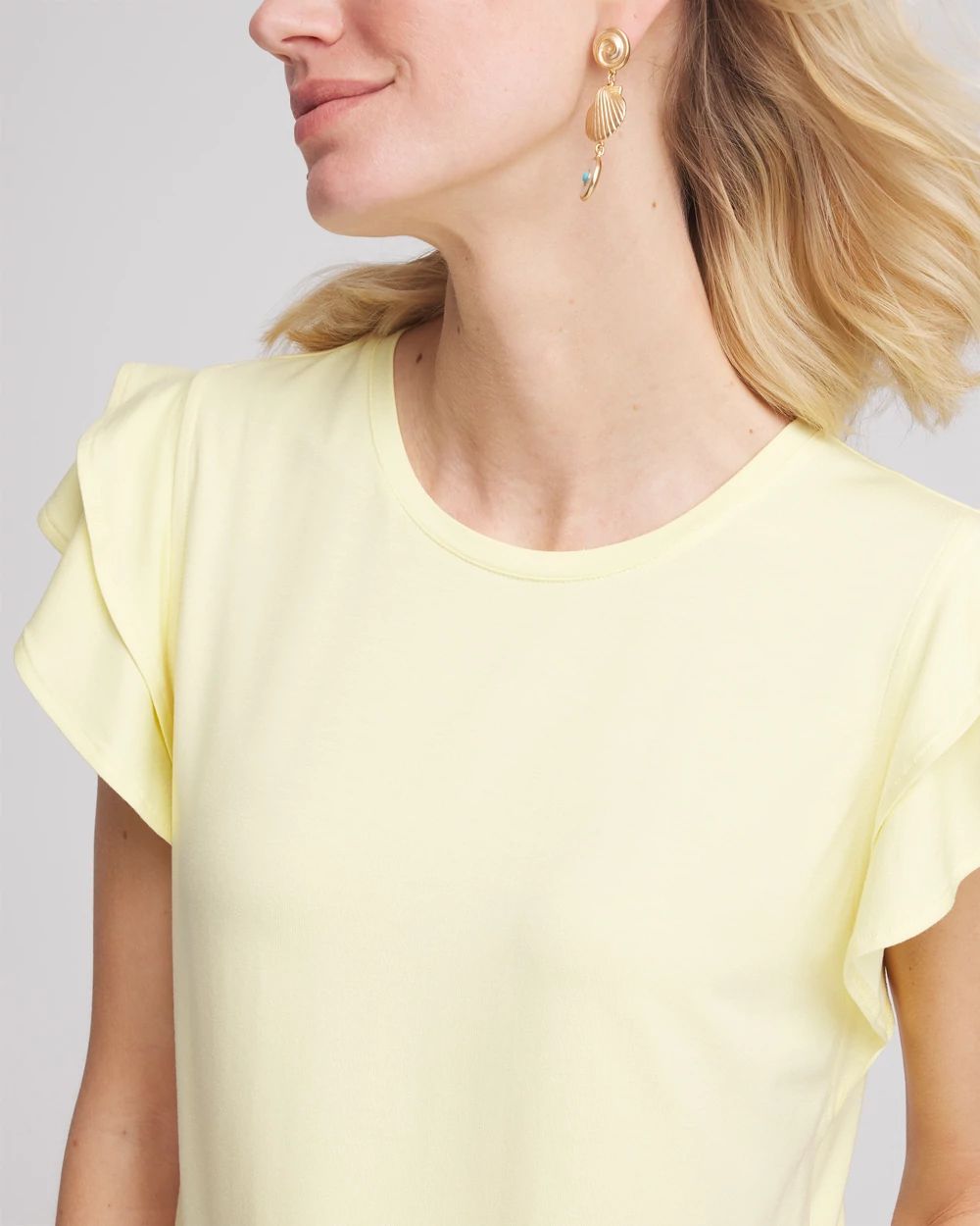 Touch of CoolTM Tiered Flutter Sleeved Tee
