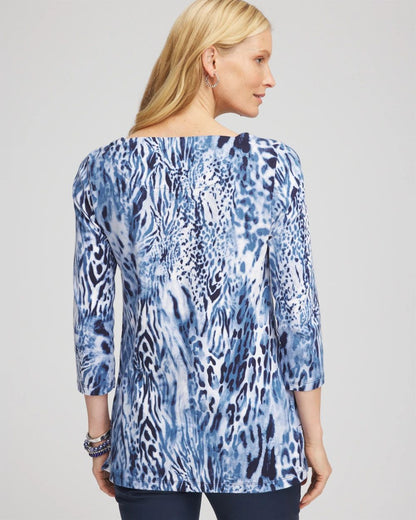 Animal Print Square Neck Tunic