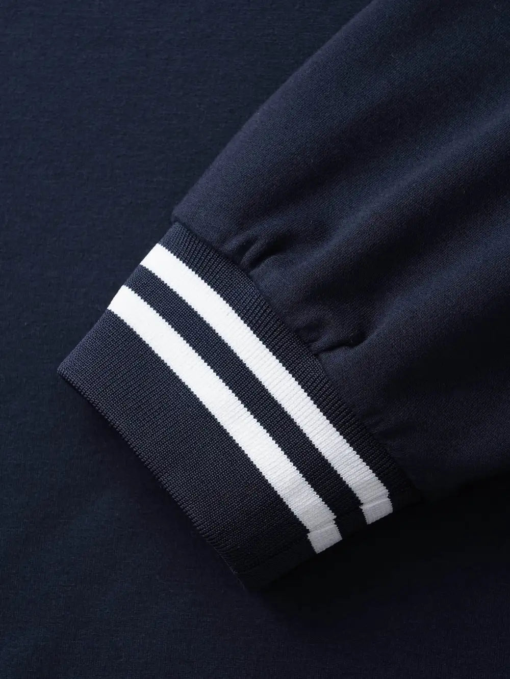 Polo Neck Contrast Trim Drop Shoulder Sweatshirt