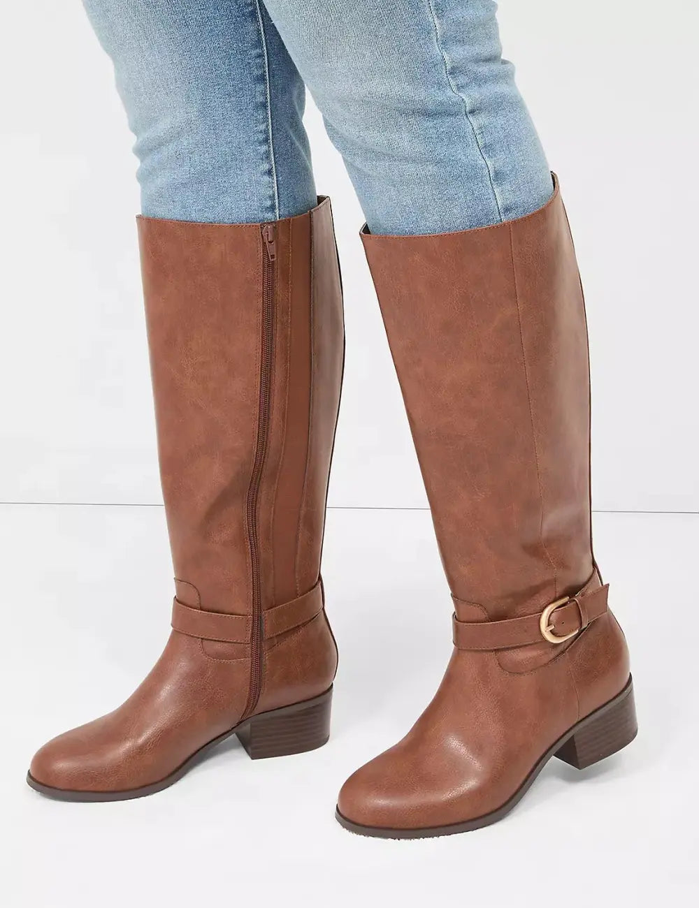 Wide Calf Dream Cloud Buckle Riding Boot