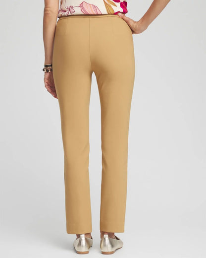 Bi-Stretch Front Seam Slit Ankle Pants
