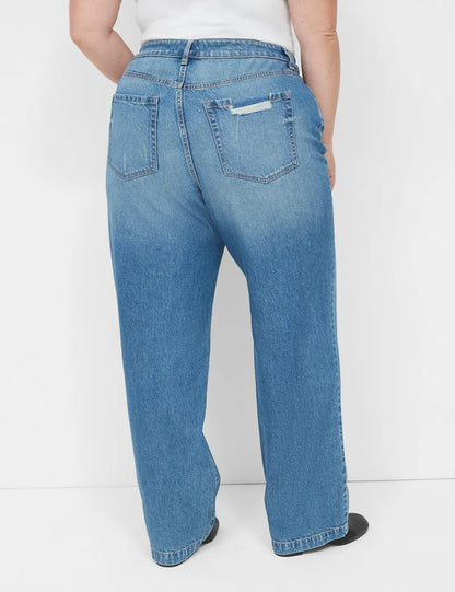 Relaxed Straight Jean With Destruction