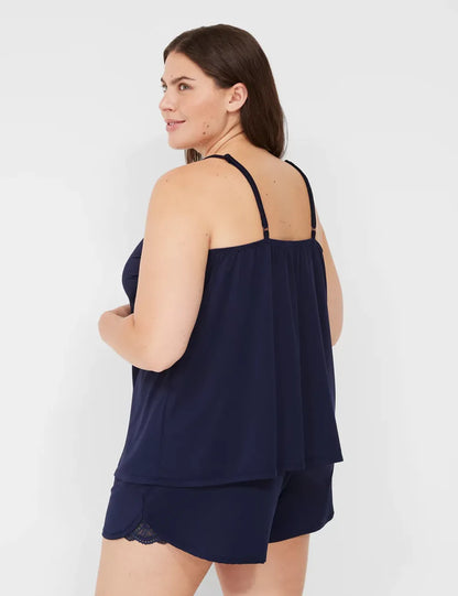 DreamyCool Lace-Trim Cami & Short PJ Set