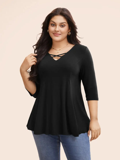 Supersoft Essentials Cross Straps Pleated T-Shirt