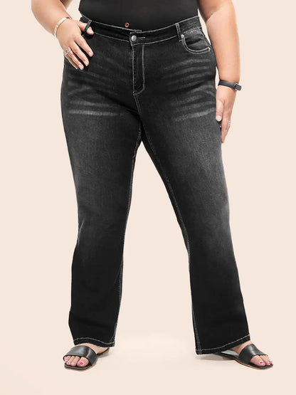 Bootcut Very Stretchy Mid Rise Medium Wash Sculpt Waist Jeans