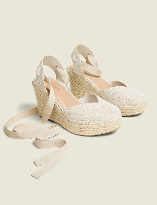 Dream Cloud Ankle-Tie Espadrille Wedge