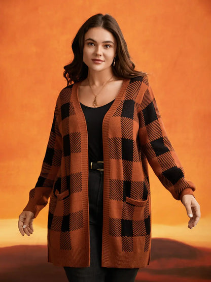 Supersoft Essentials Halloween Plaid Open Cardigan