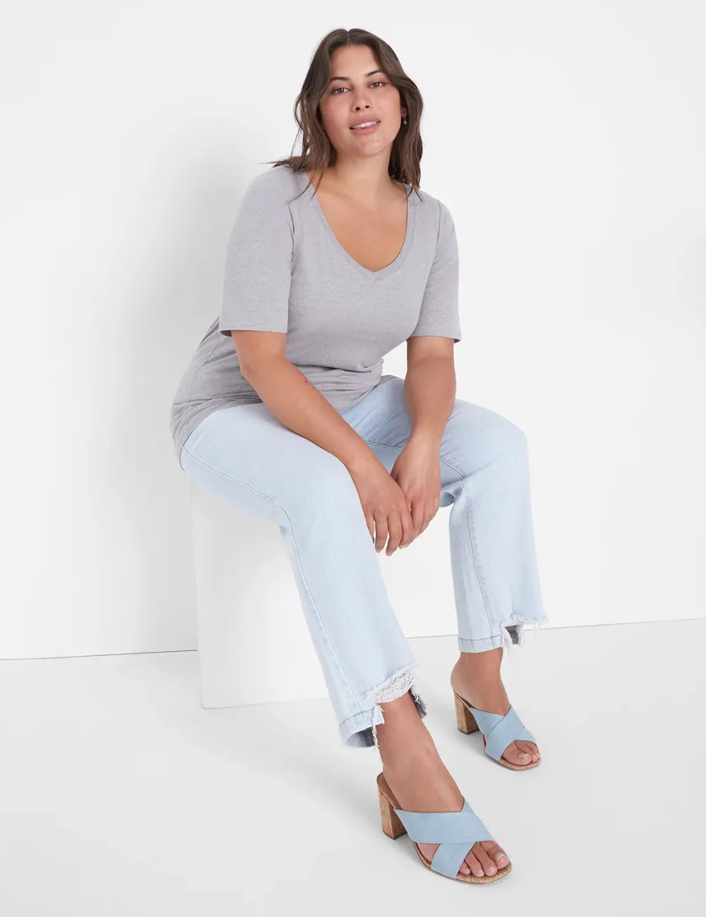Modern Perfect Sleeve V-Neck Tee