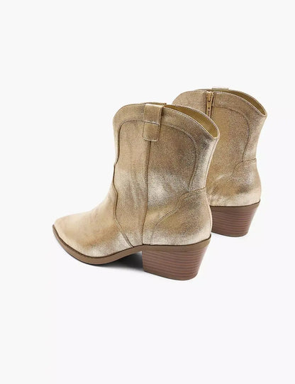Dream Cloud Metallic Western Ankle Boot