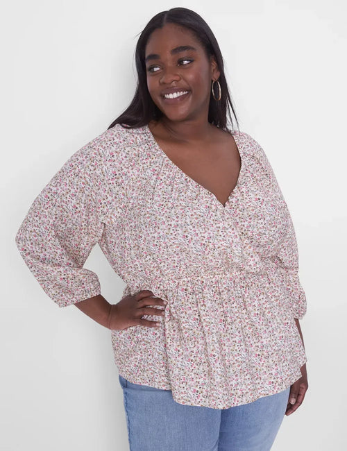 Classic Convertible Surplice-Neck Top