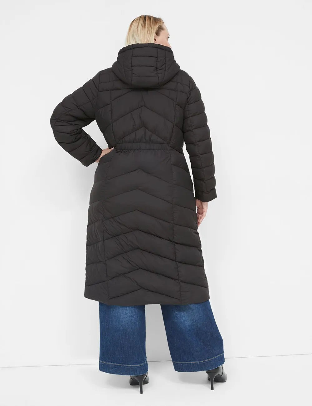 Front-Zip Maxi Puffer Coat