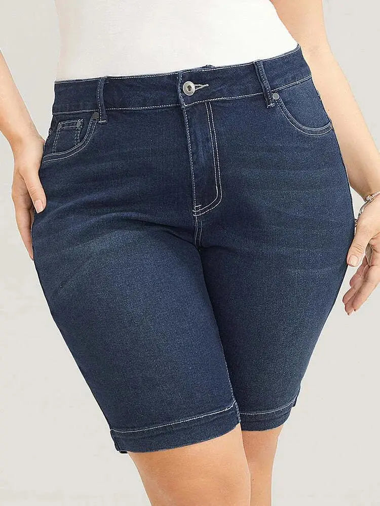 4 Pack Very Stretchy High Rise Dark Wash Denim Shorts