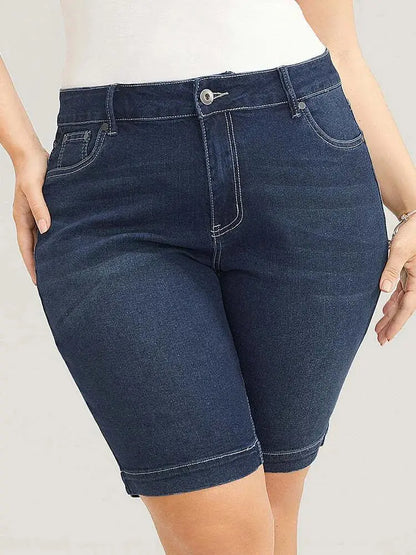4 Pack Very Stretchy High Rise Dark Wash Denim Shorts