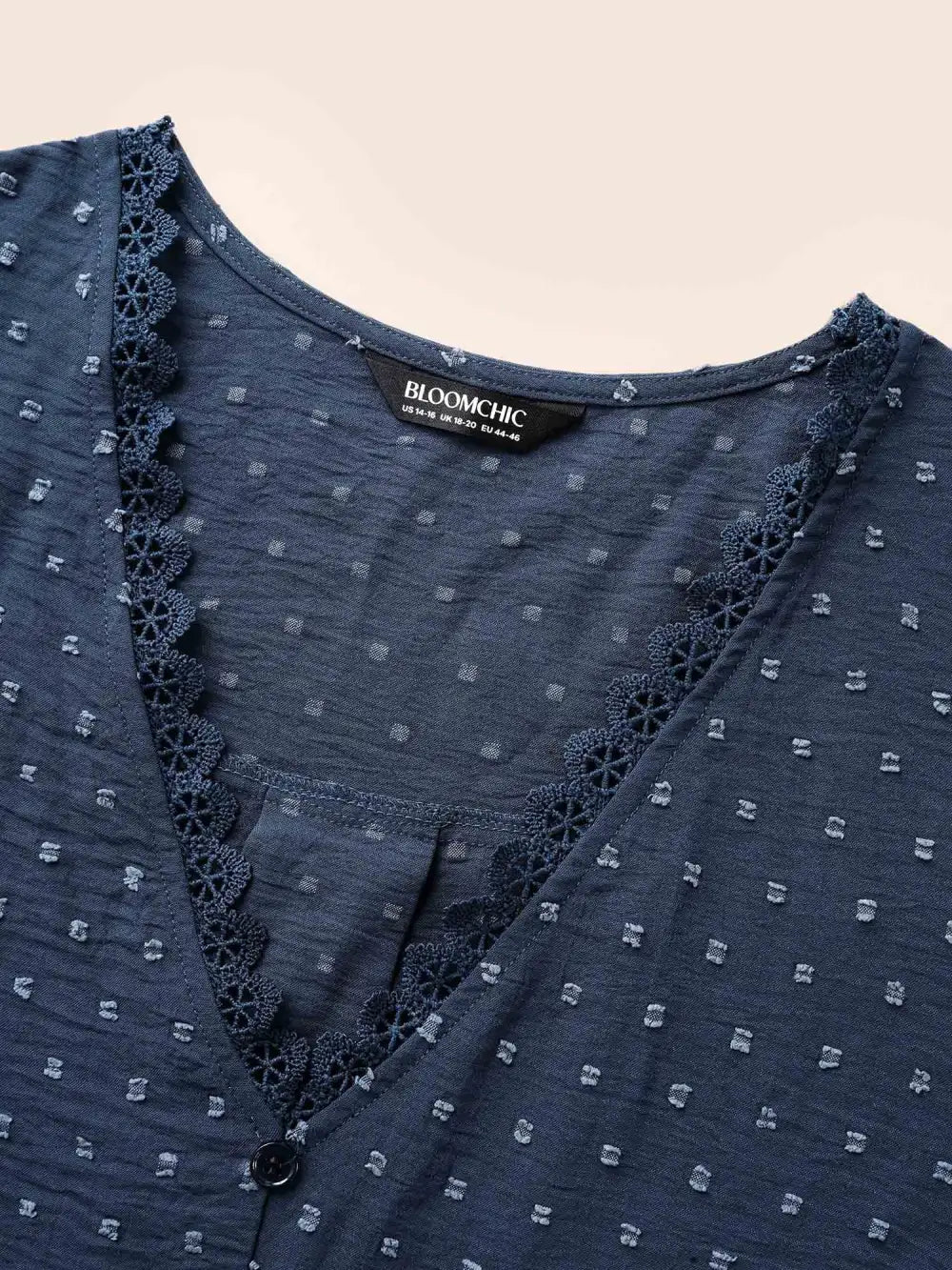 Textured Lace Trim Patchwork Ruffles Blouse