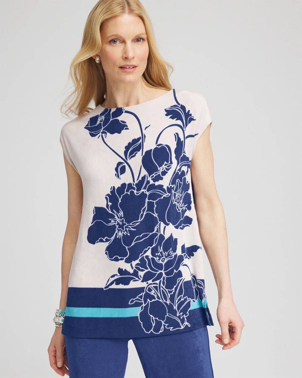 TravelersTM Wildflower Cap-Sleeved Tunic