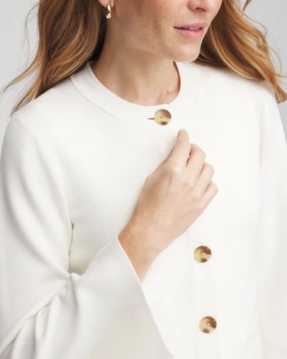 Faux Horn Button-Up Cardigan