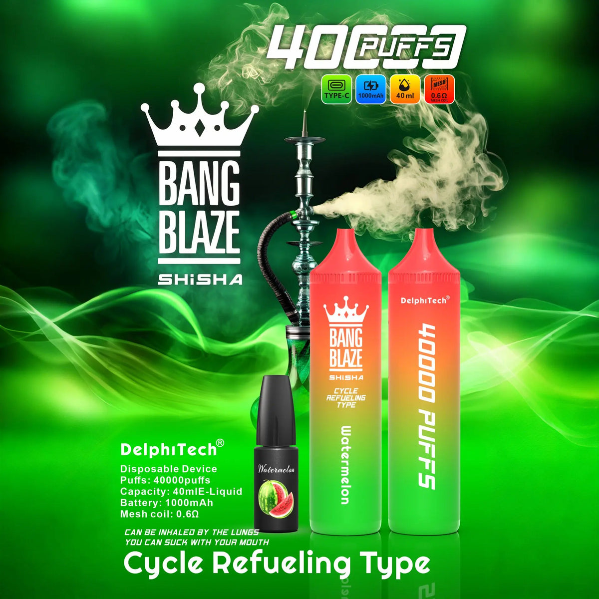 Bang Blaze 40k 40000 Puffs 2% 5% Nicotine Riginal Refillable Oil Vape