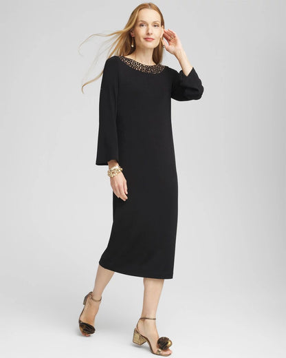 TravelersTM Rhinestone Scoopback Midi Dress