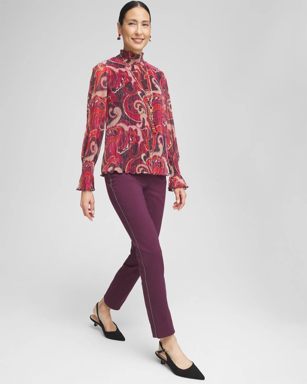 Petite Brigitte Beaded Ankle Pants