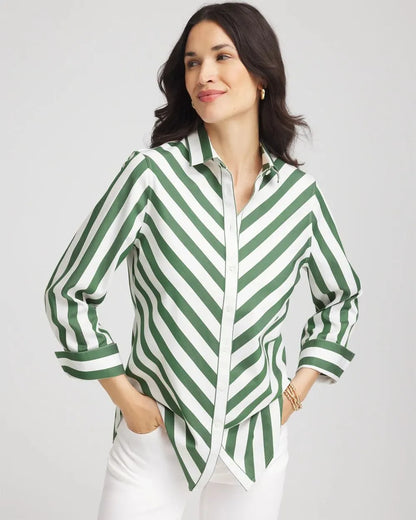 No IronTM Slimming Striped  Shirt