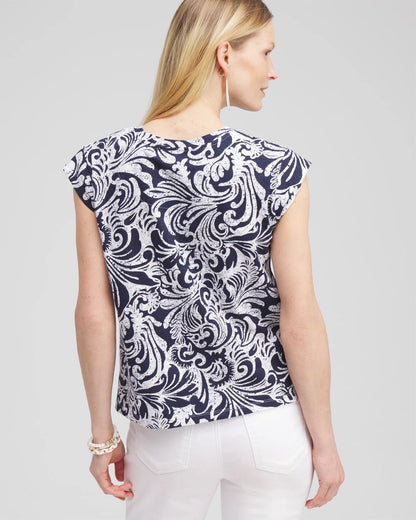 Paisley Cap Sleeve Tee