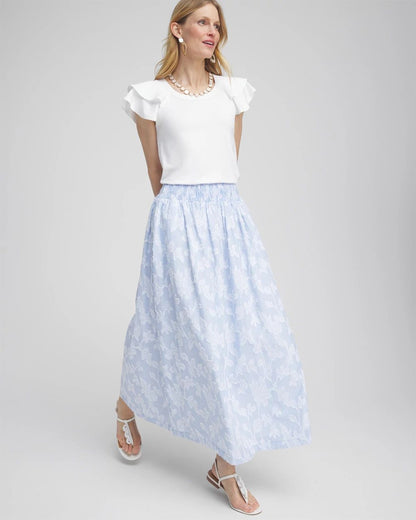 Floral Jacquard Maxi Skirt
