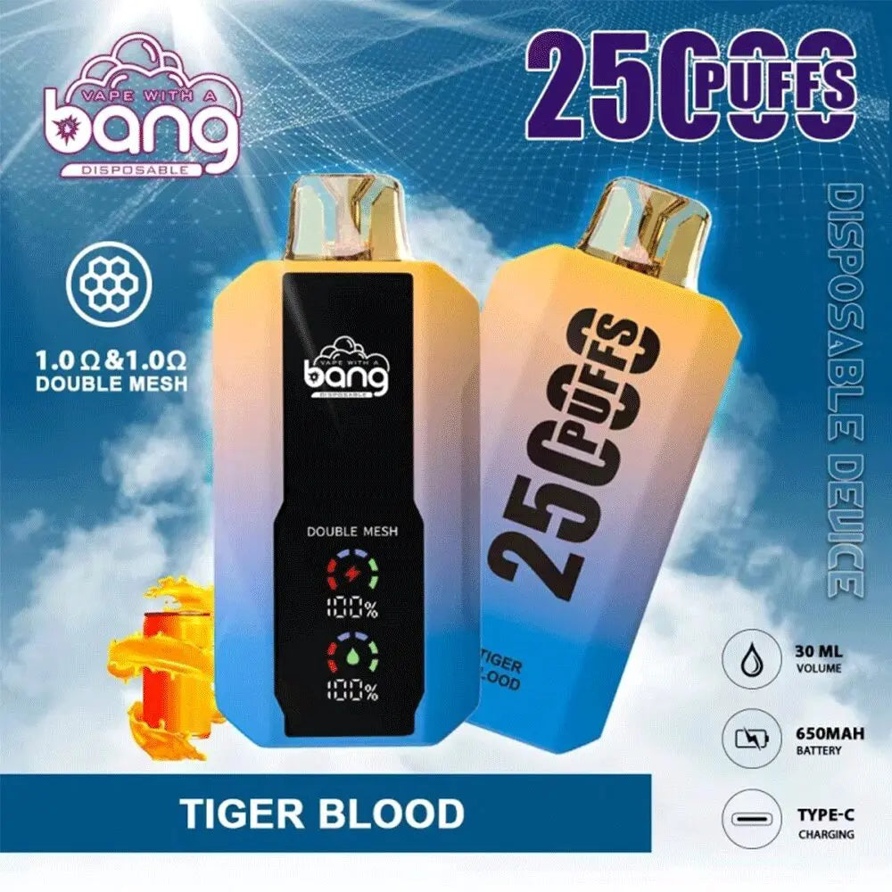 Bang 25000 25k Puffs 0% 2% 3% 5% Nicotine New LED Display Vape Electronic Cigarette Pod