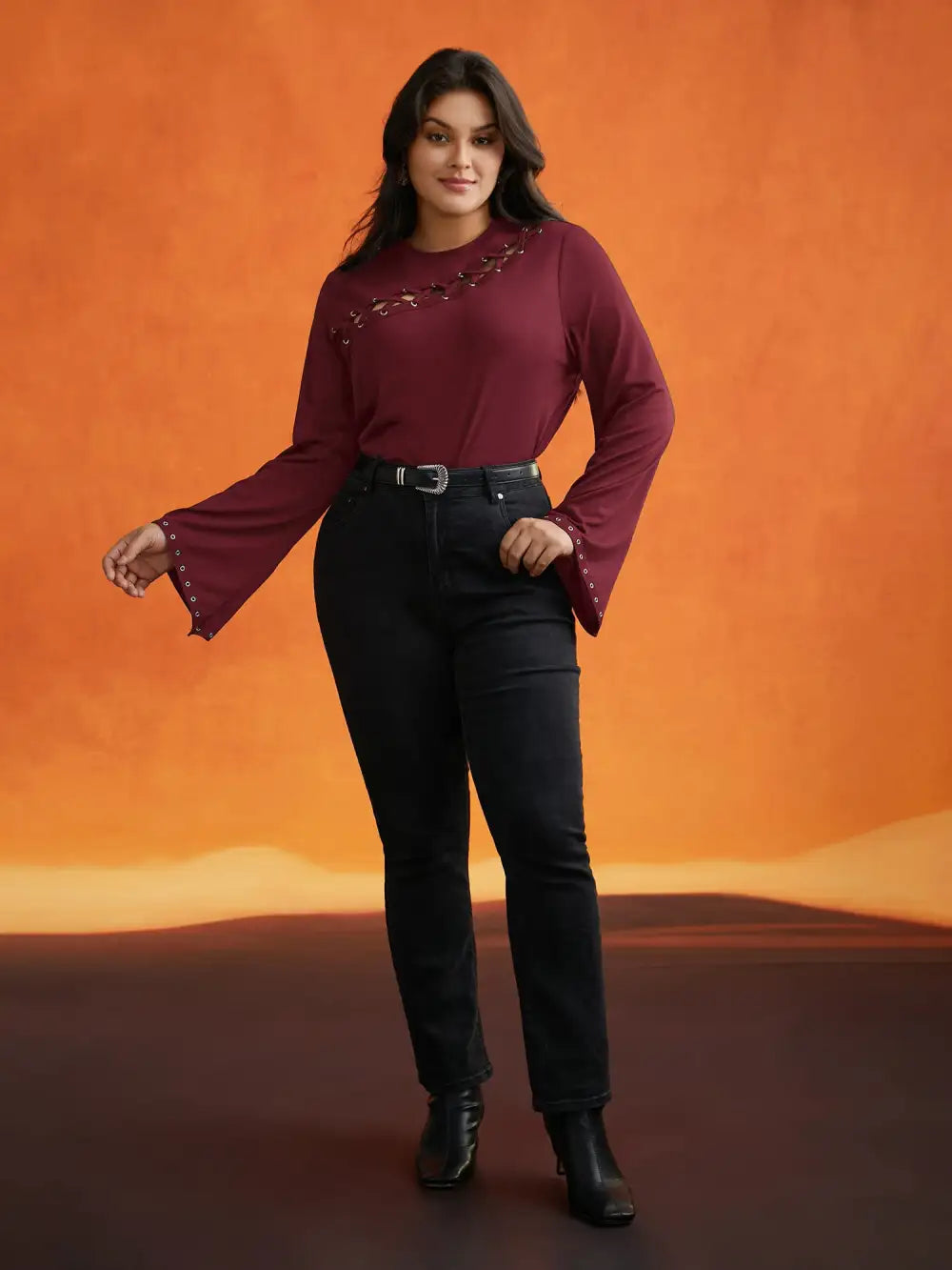 Peek-A-Boo Cut-Out Neckline T-Shirt
