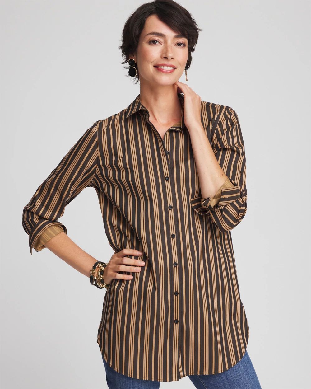 No IronTM Stripe Tunic