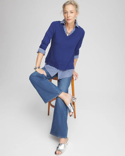Built-In Shirt Knit Sweater