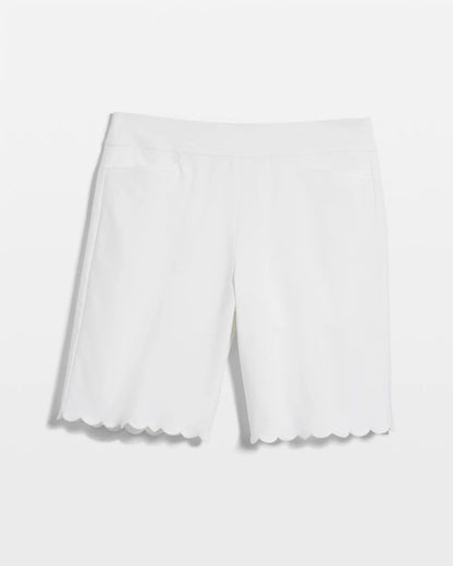 BrigitteTM Pull-On Scallop-Hem Shorts