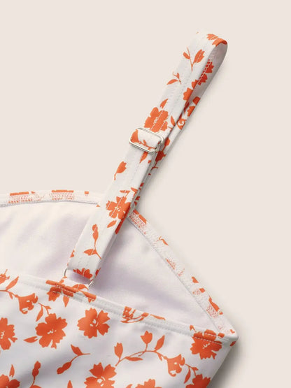 Ditsy Floral Ruched A Line Empire Waist Swim Dress