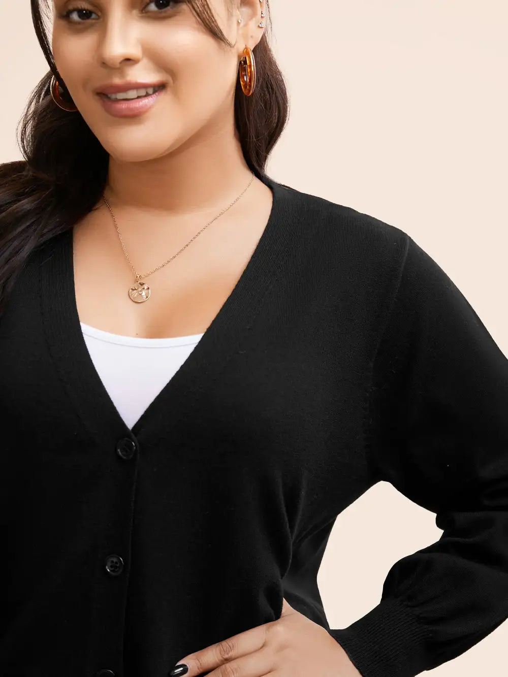 Supersoft Essentials Solid Button Detail Cardigan