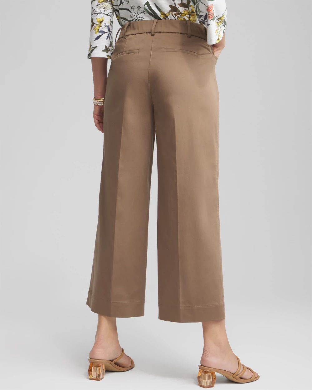 Cotton Sateen Cropped Pants