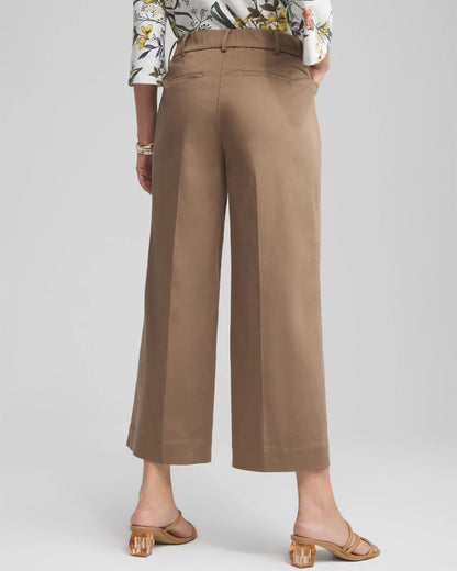 Cotton Sateen Cropped Pants