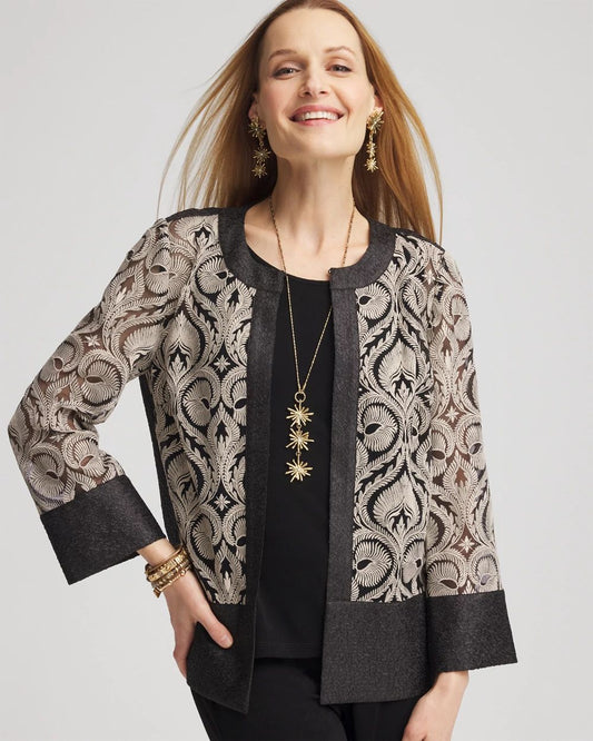 TravelersTM Collection Crushed Lace Jacket