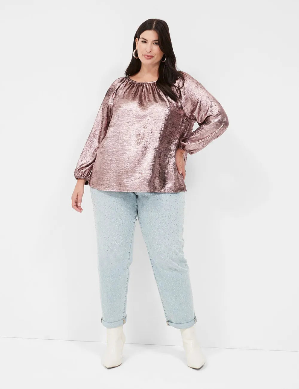 Swing Satin Boatneck Blouse