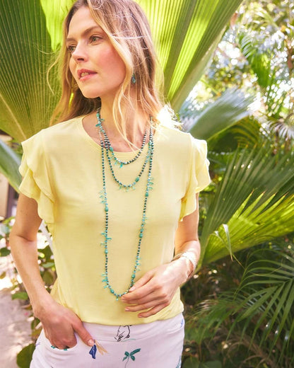 Touch of CoolTM Tiered Flutter Sleeved Tee