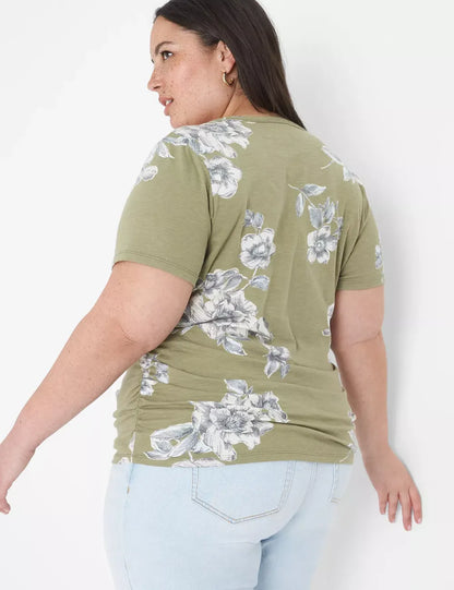 Modern Jersey Side-Ruched Tee
