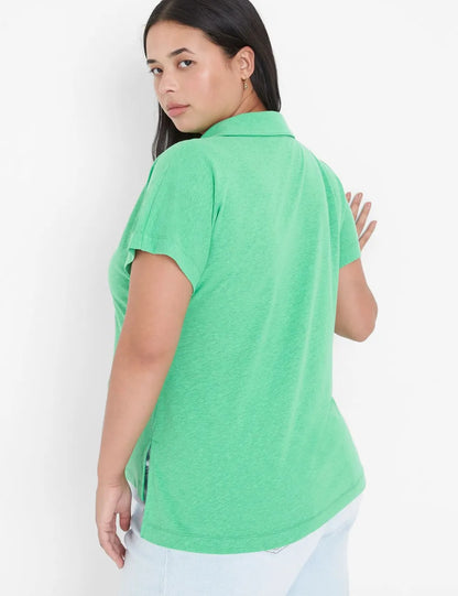 Linen Polo Top