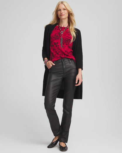 Swirl 3/4 Sleeve Bateau Neck Tee