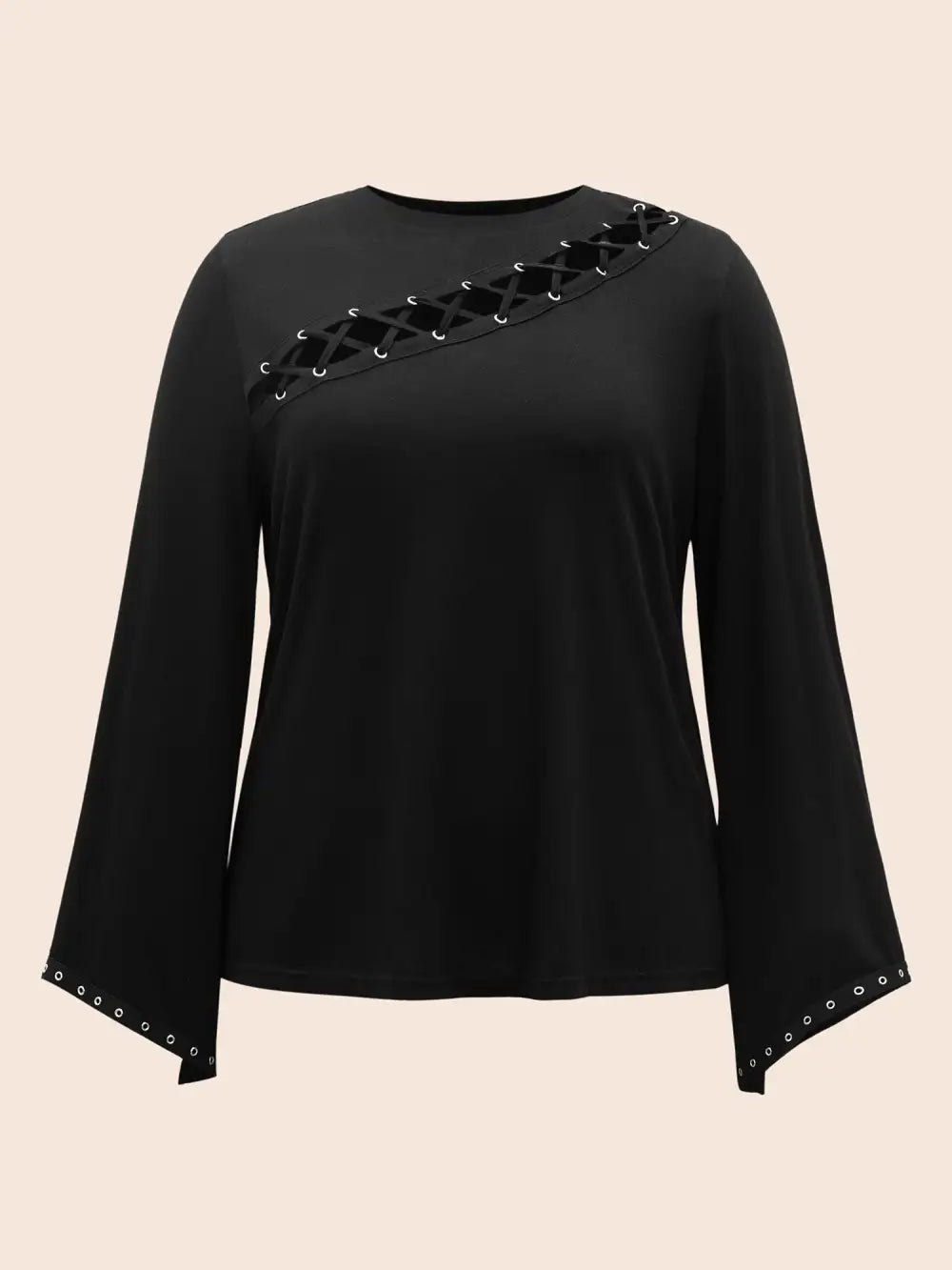 Peek-A-Boo Cut-Out Neckline T-Shirt