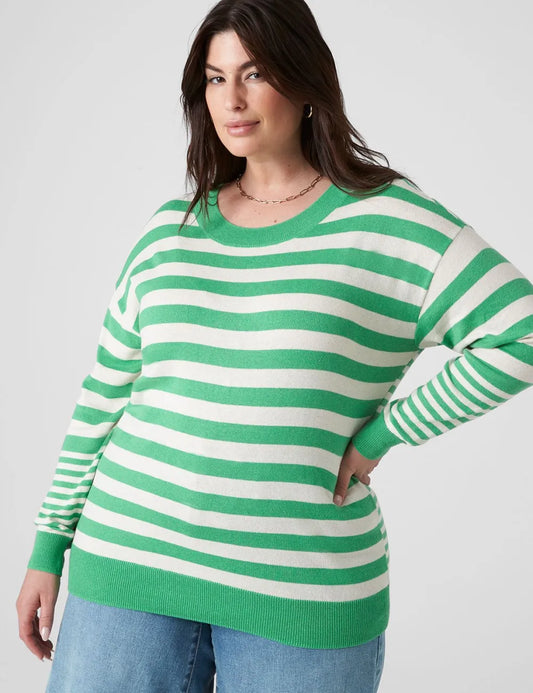 Round-Neck Striped Sweater