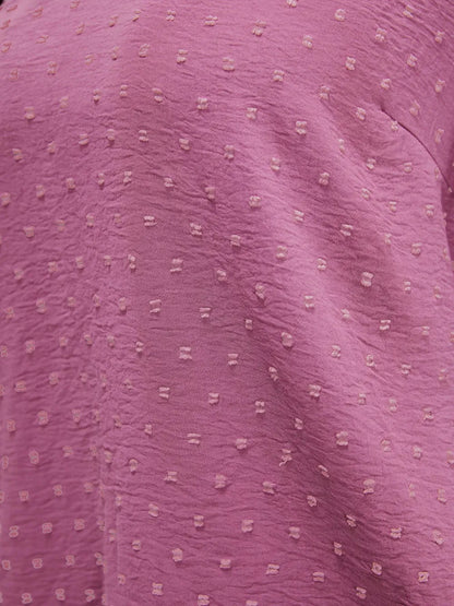Plain Ruffle Tiered Sleeve V Neck Polka Dot Blouse