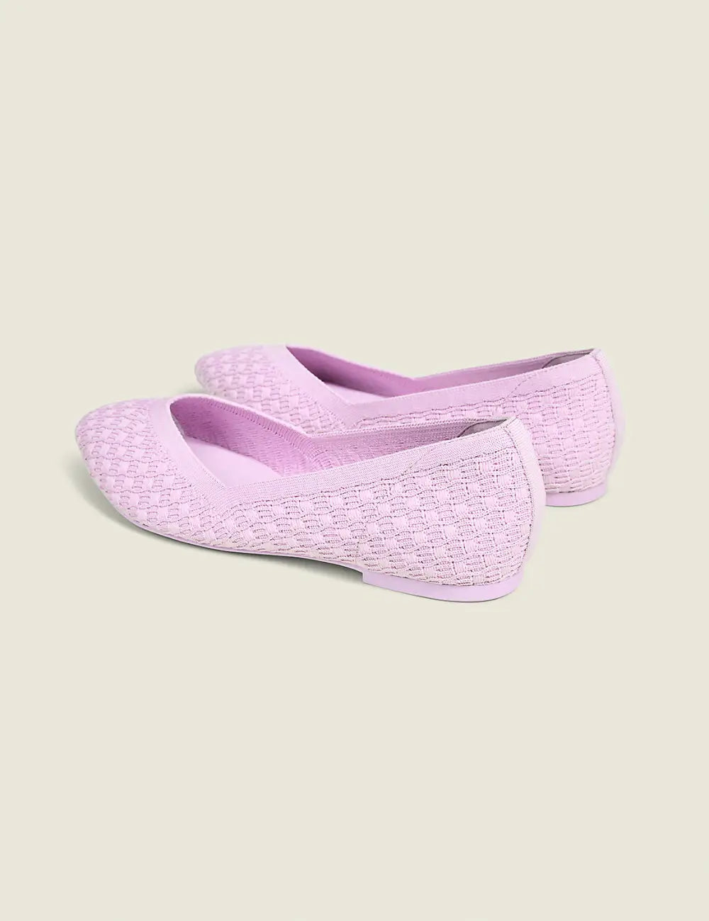 Stretch Knit Pointed Toe Ballet Flat