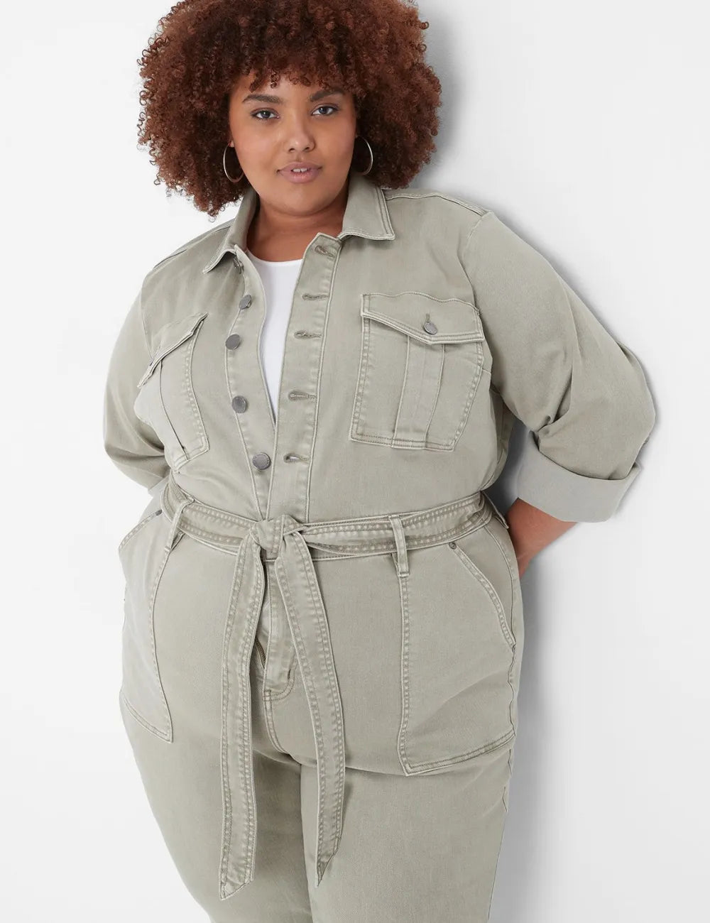Denim Straight Leg Jumpsuit