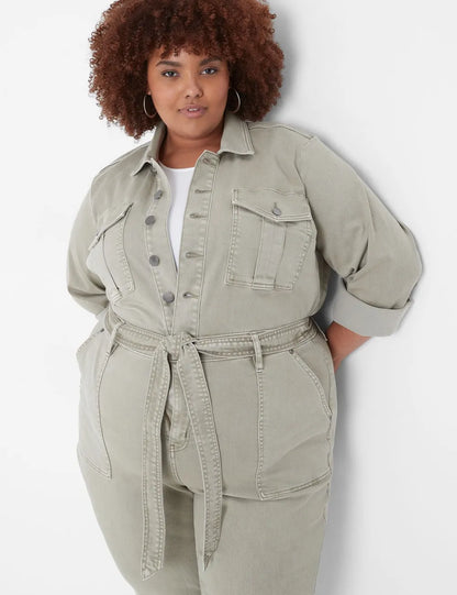 Denim Straight Leg Jumpsuit